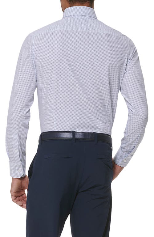 Mizzen + Main Mizzen+main Leeward Microprint Stretch Performance Button-up Shirt In White