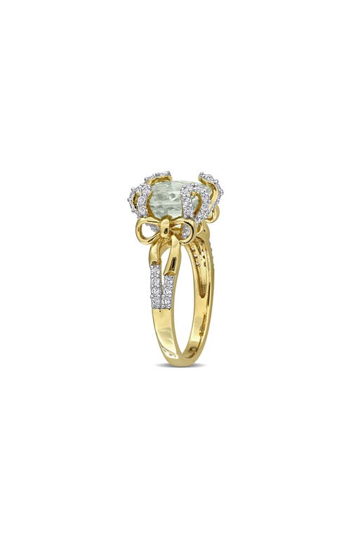 Delmar Green Quartz & White Topaz Ring In Green