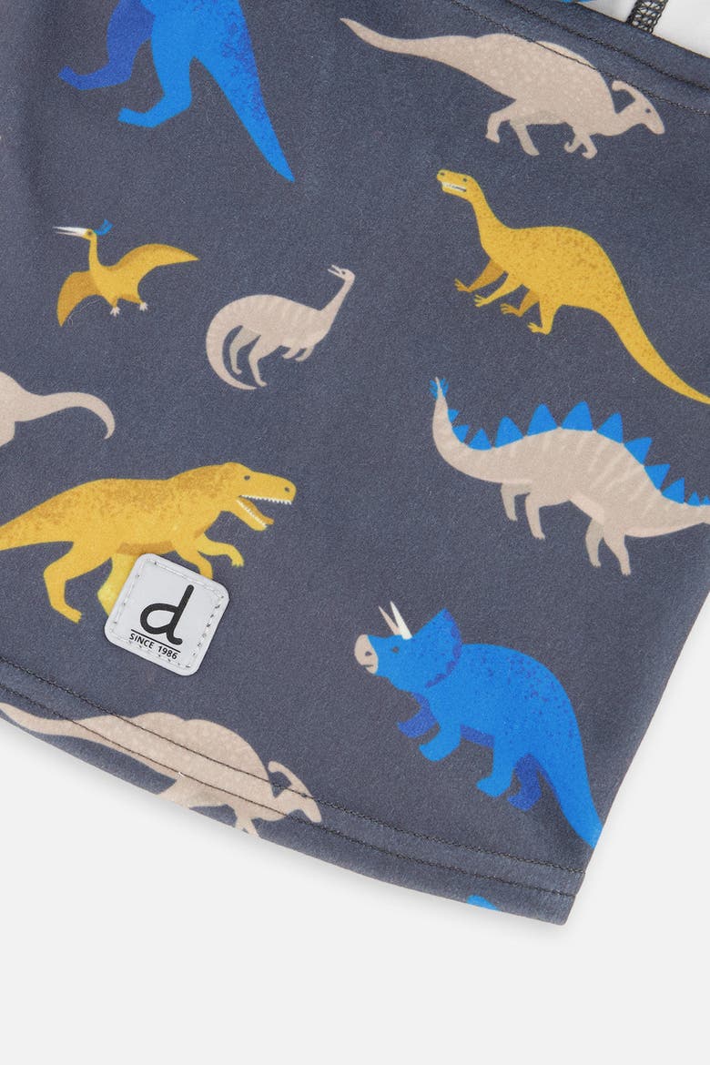 Dinosaur Brushed Jersey Reflective Stretch Balaclava, Alternate, color, Grey and Blue Dinosaur Print