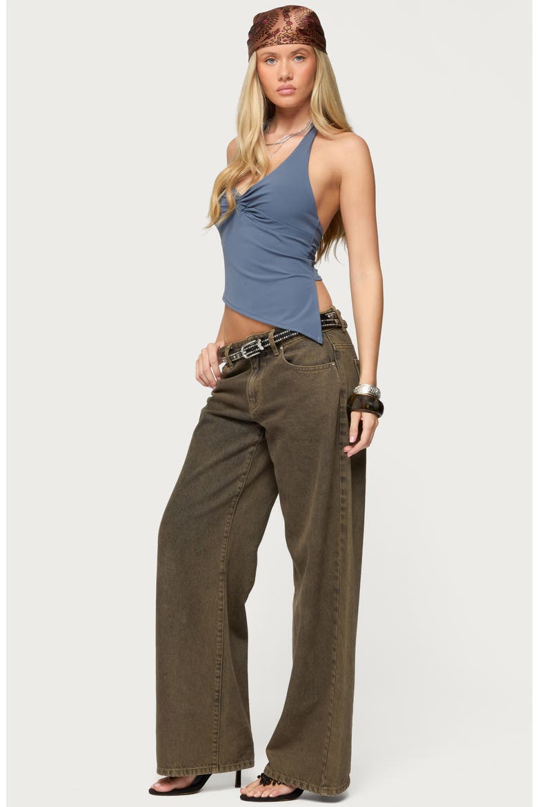 Susanna Asymmetric Halter Top, Alternate, color, NAVY