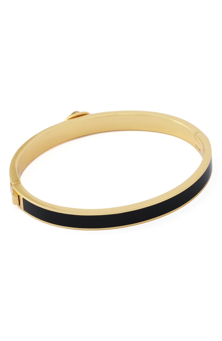 Kurt Geiger London Chelsea Eagle Head Enamel Hinge Bangle, Alternate, color, Black