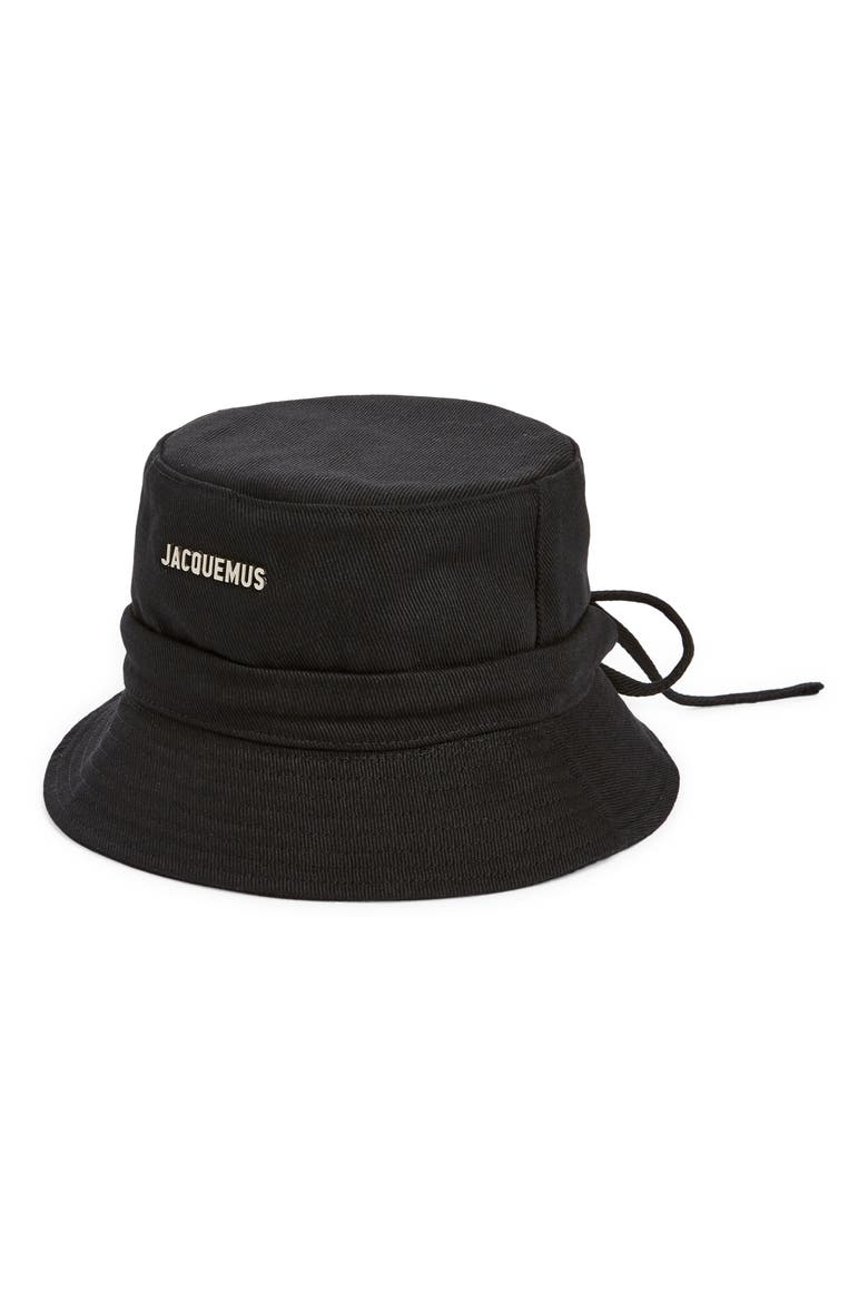 Le Bob Gadjo Drawstring Bucket Hat, Main, color, BLACK 990