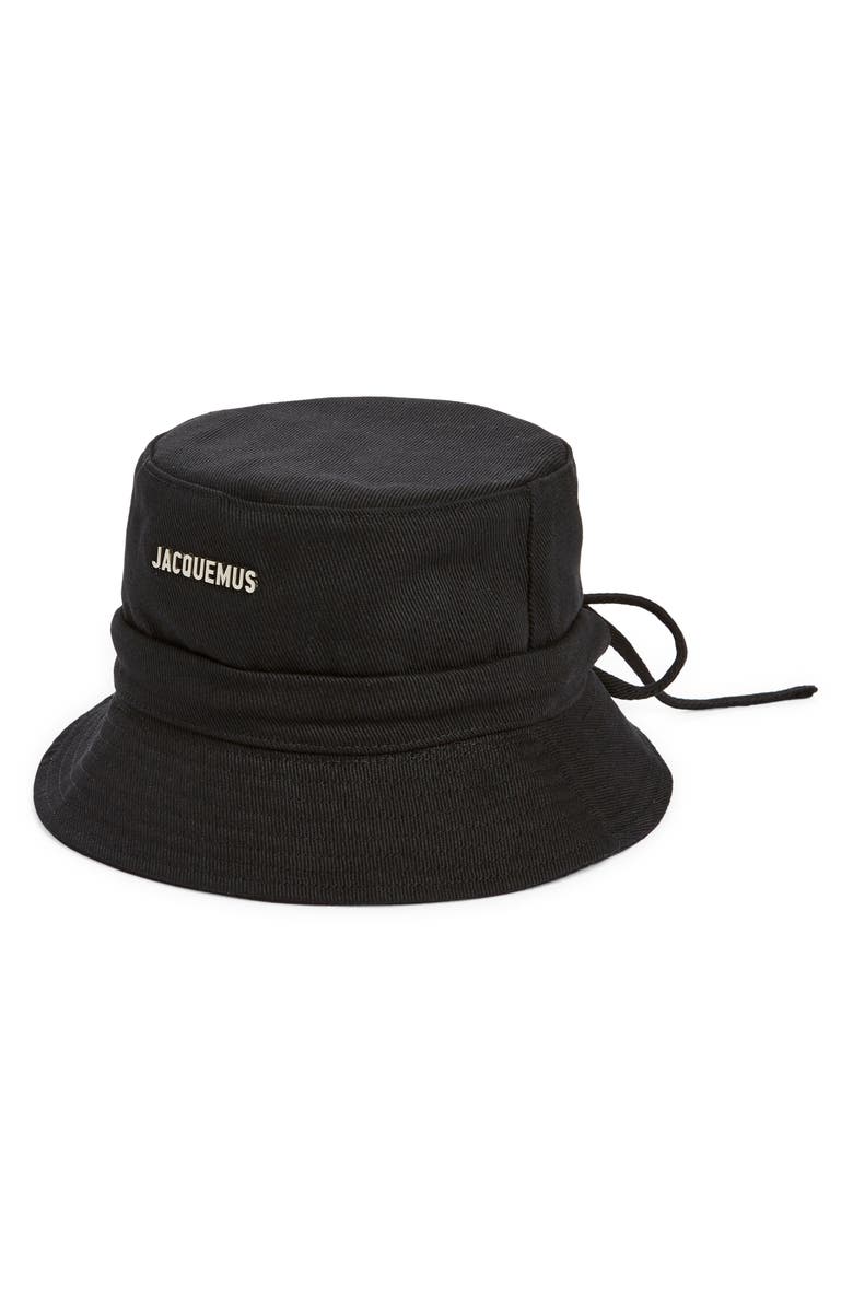 Jacquemus Le Bob Gadjo Drawstring Bucket Hat, Main, color, Black 990