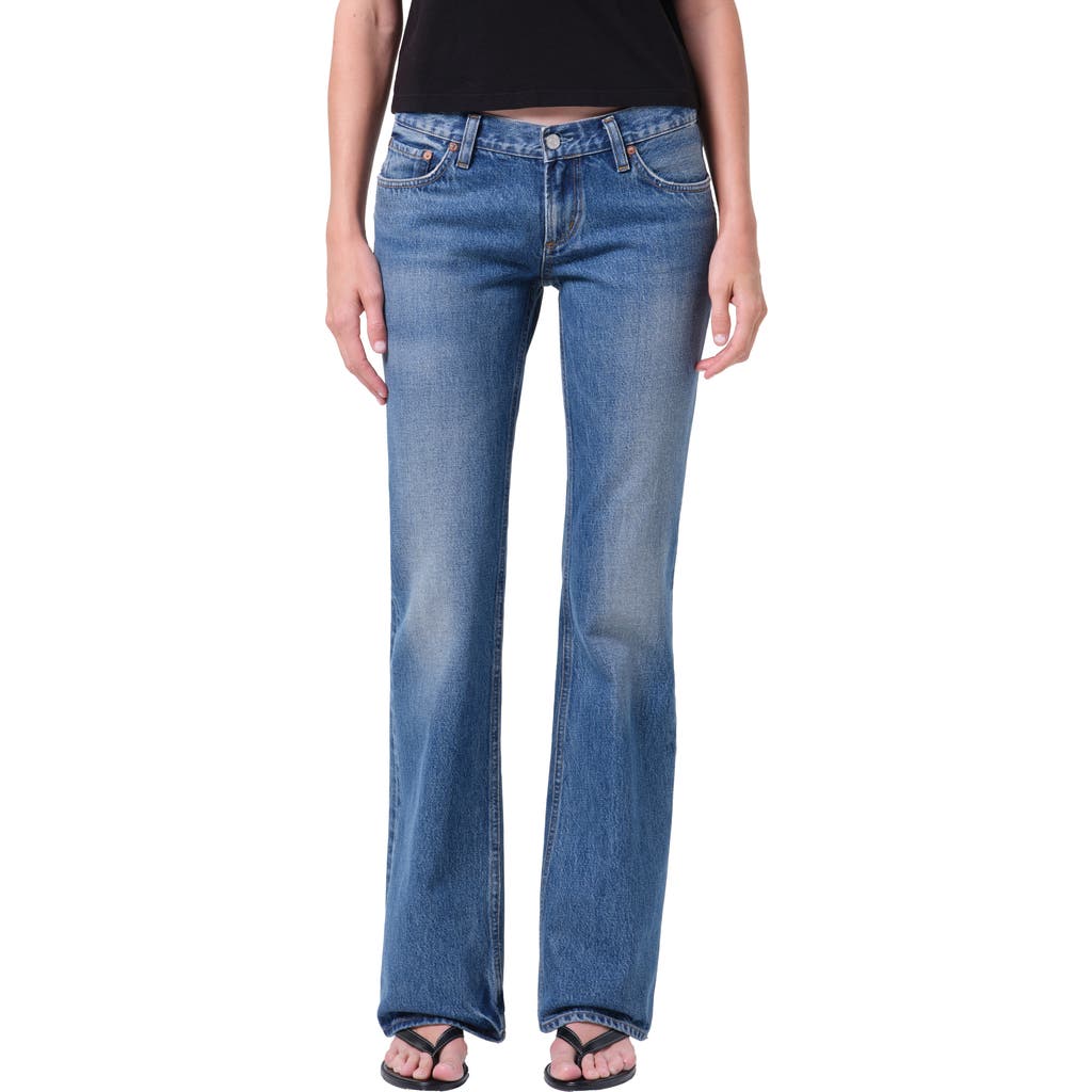 Agolde Low Rise Bootcut Jeans In Blue