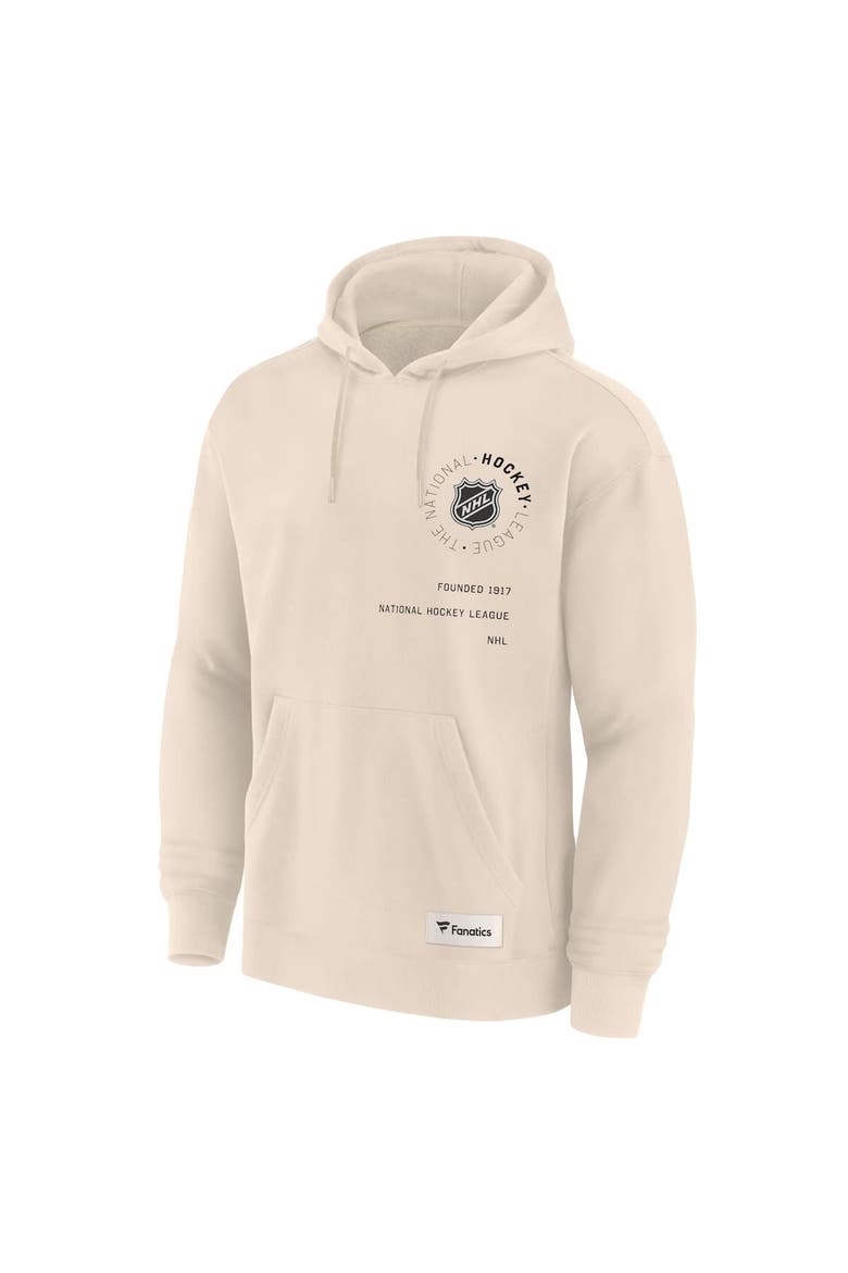 Men's Fanatics Cream NHL-Logo Future Ground Info Pullover Hoodie, Alternate, color, Cream