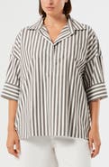 Marina Rinaldi Boa Stripe Stretch Cotton Top