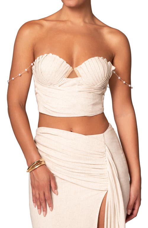 Shop Jluxlabel Arielle Corset Crop Top In Beige