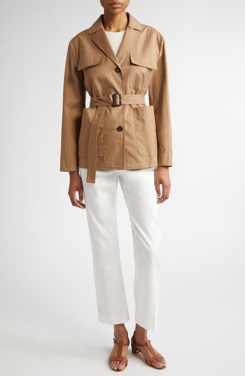 Max Mara Okra Stretch Cotton Ankle Pants In White