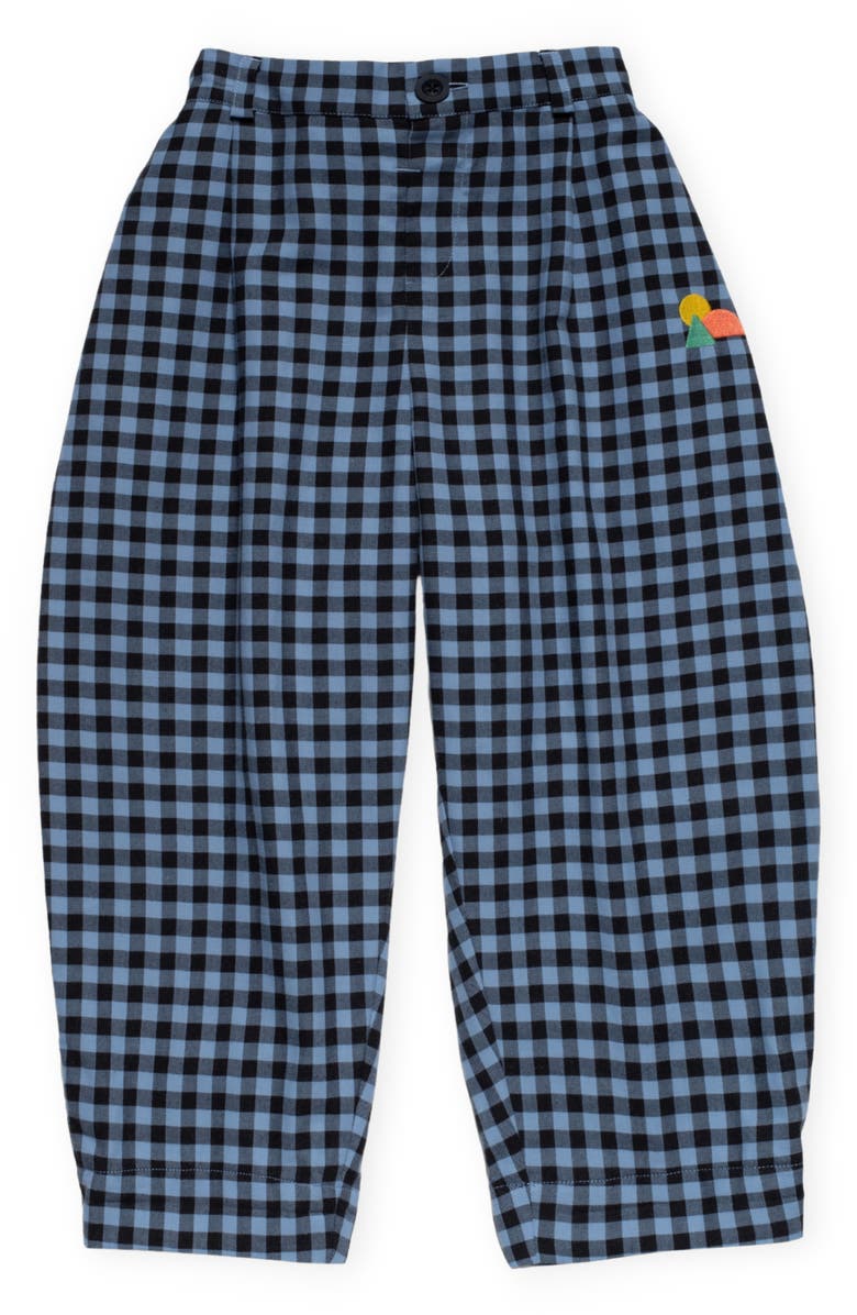 The Sunday Collective Kids' Friday Blue Check Wide Leg Flannel Pants, Main, color, 