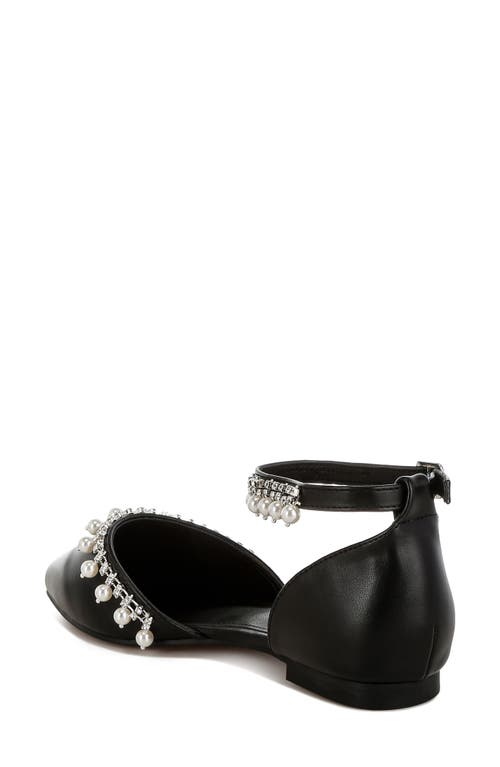 RAG & CO RAG & CO AOUVA RHINESTONE & FAUX PEARL ALMOND TOE FLAT
