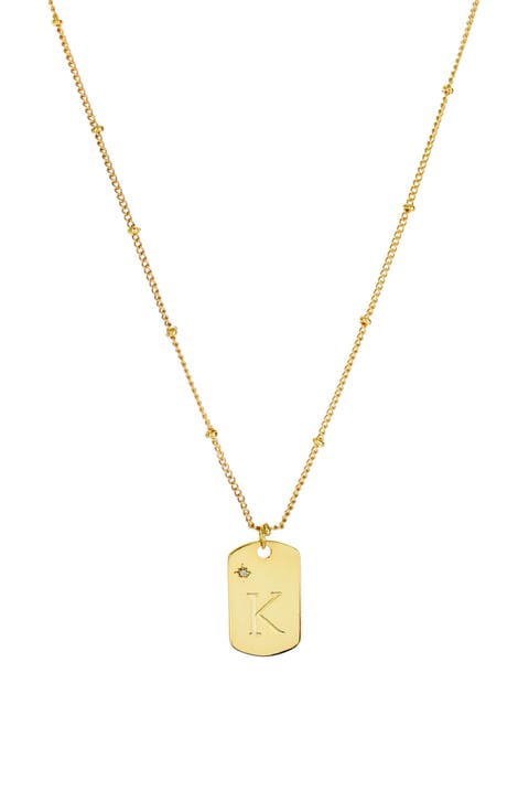 Initial Tag Pendant Necklace