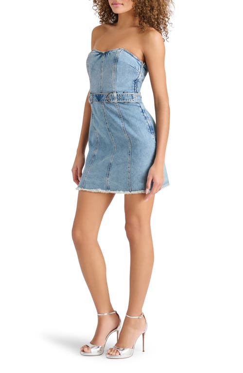 Steve Madden Matilda Belted Strapless Denim Minidress