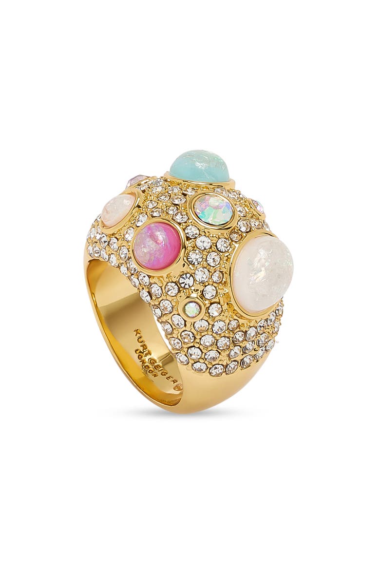 Domed Pavé Cocktail Ring, Main, color, GOLD MULTI