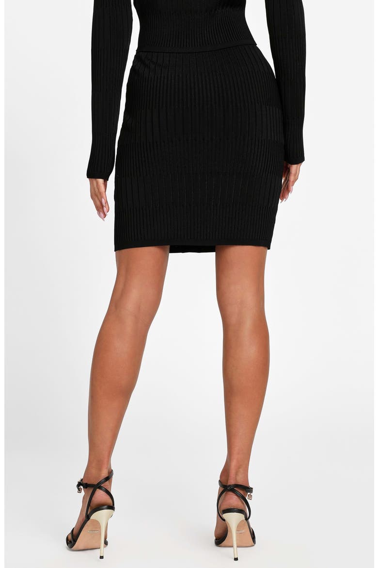 Janet Rib Sweater Skirt, Alternate, color, JET BLACK