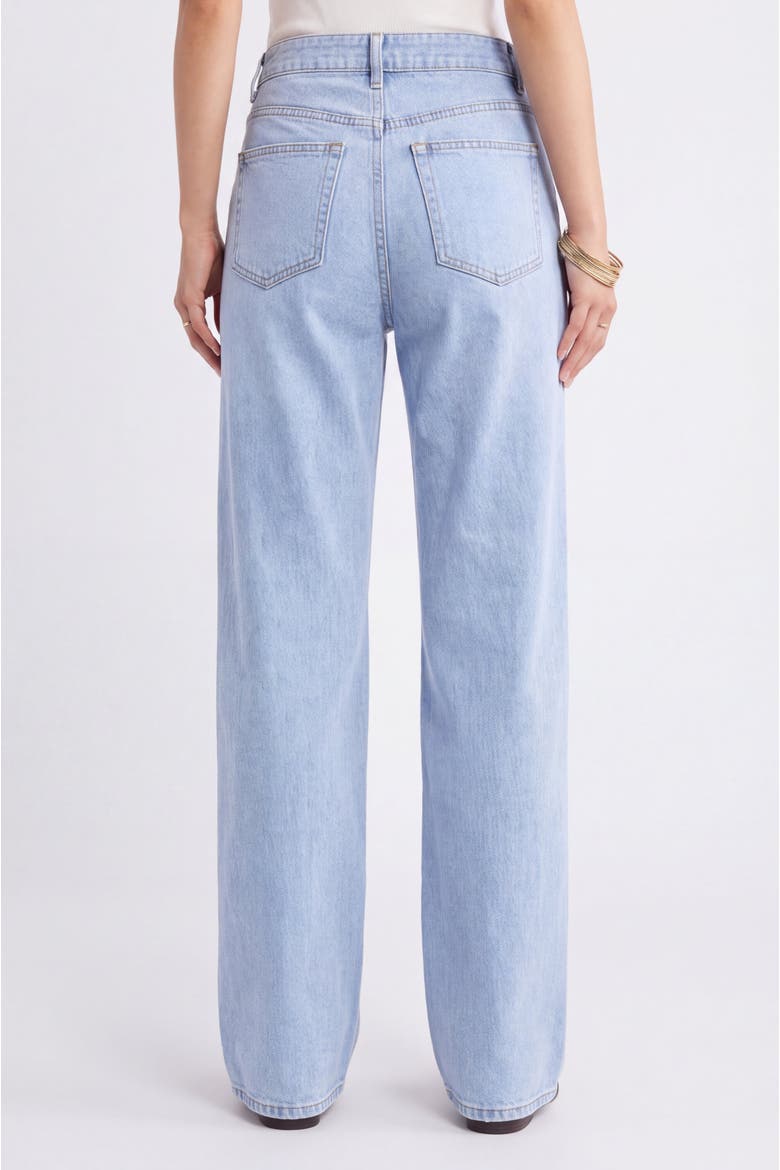 High Waist Straight Leg Jeans, Alternate, color, Light Wash