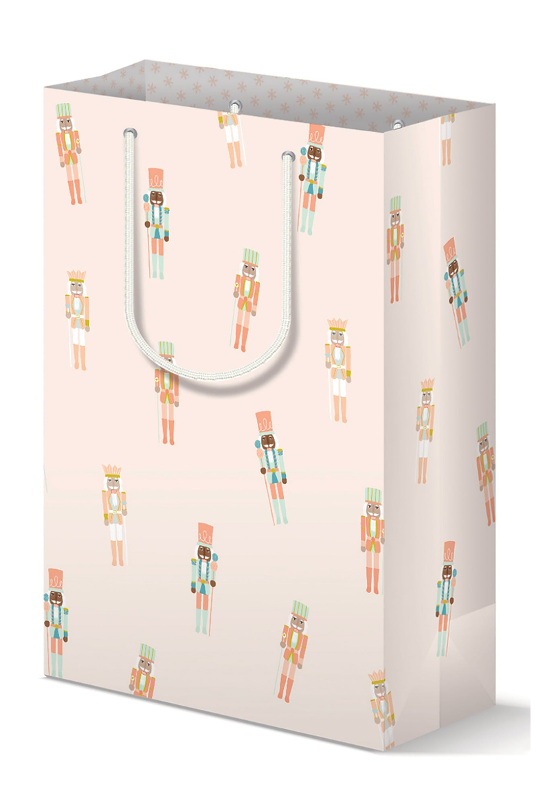 Nutcracker Holiday Pattern Gift Bag Set of 3, Alternate, color, Blush Nutcracker