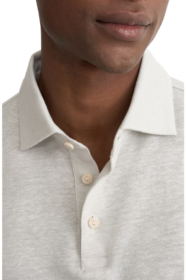 Linen & Cotton Fine Knit Polo, Alternate, color, LIGHT GREY