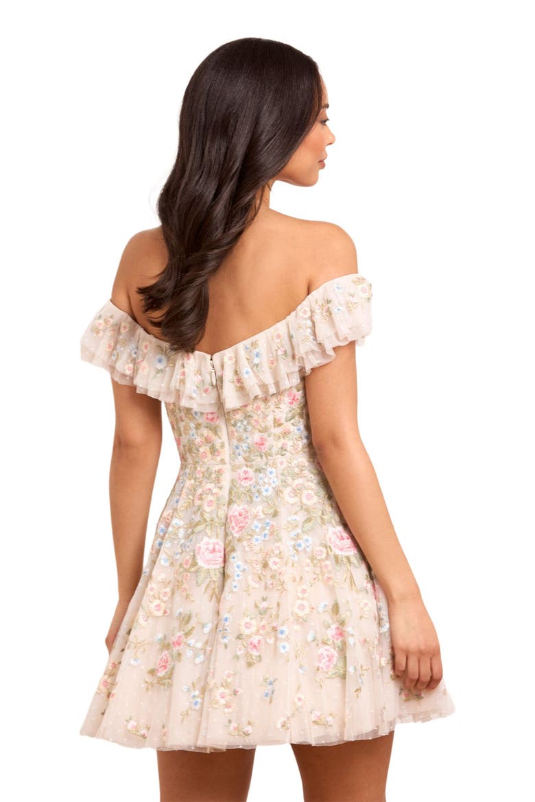 Antoinettes Floral Mini Dress, Alternate, color, Cream