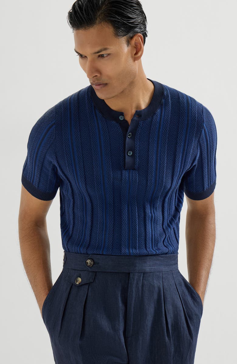 Brunello Cucinelli Knit T-shirt, Alternate, color, Navy Blue