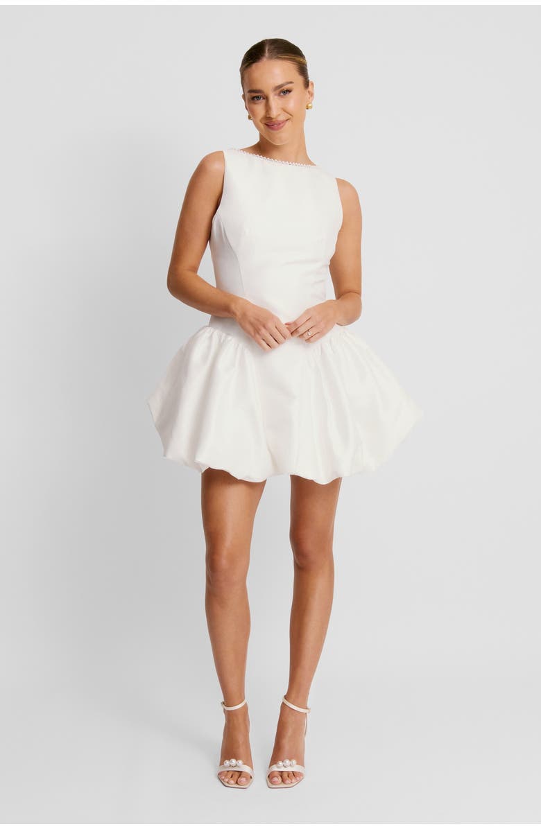 Six Stories Sleeveless Bubble Hem Mini Dress, Alternate, color, White