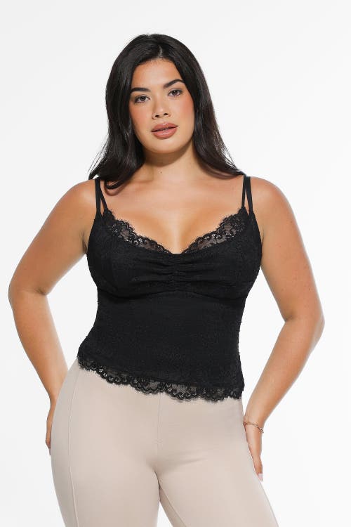 Popilush Shapewear Lace Contouring Camisole In Black