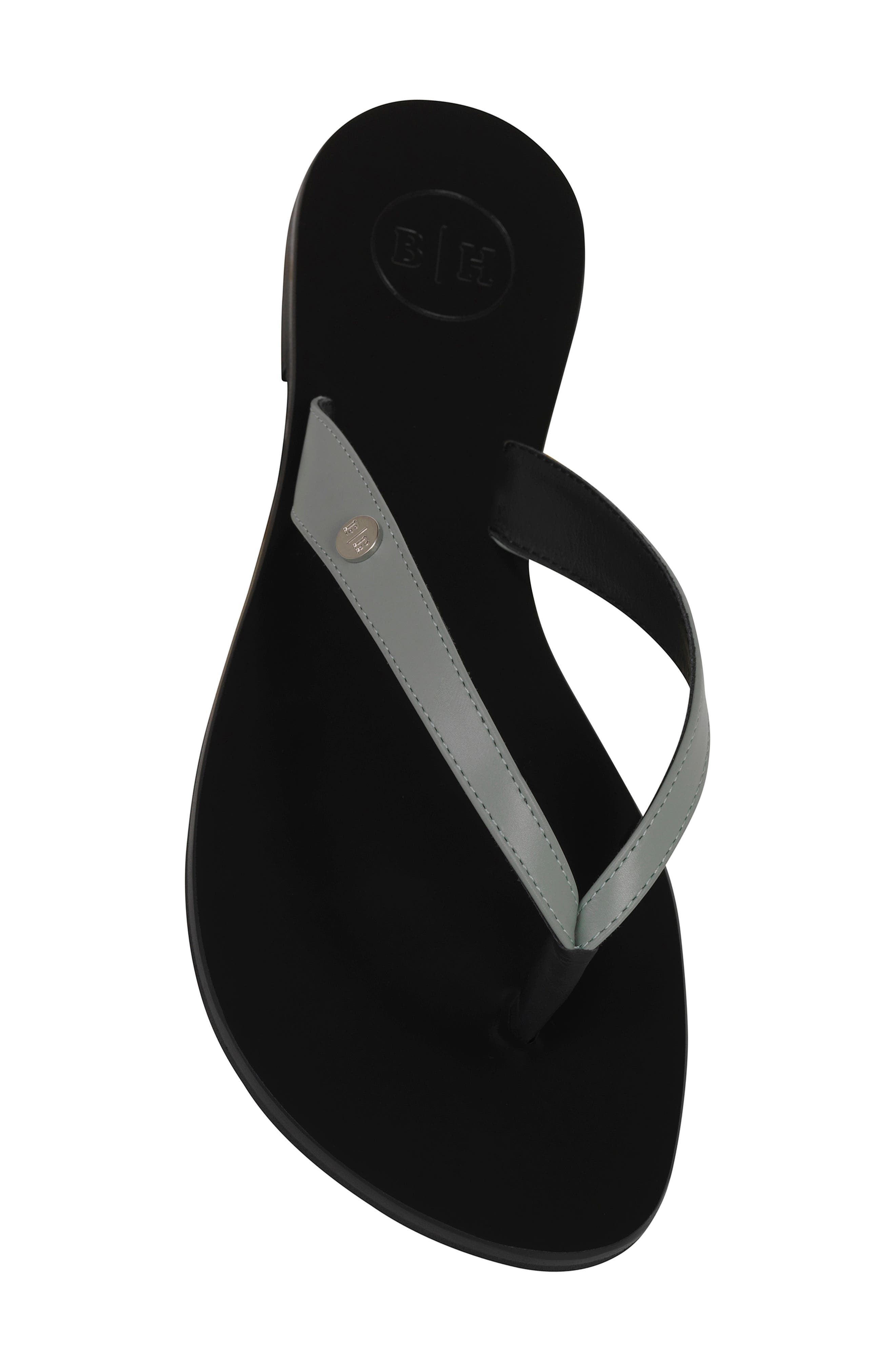 Italian Leather Handmade Flip Flop, Alternate, color, LILY PAD