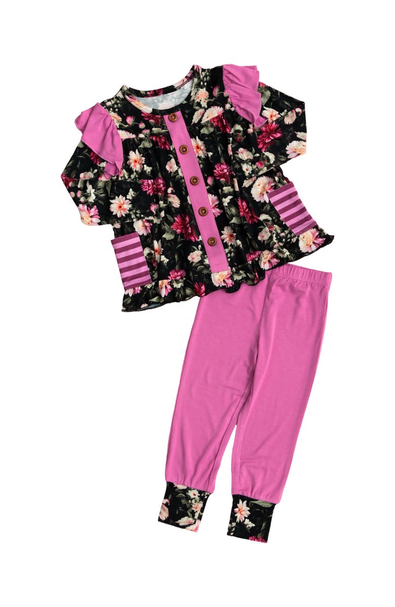 Laree + Co Fallon Peplum & Legging Set, Main, color, Black