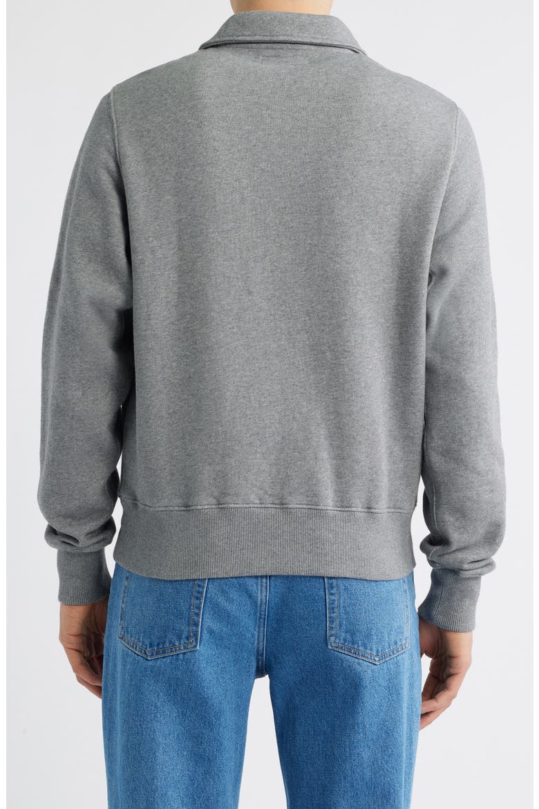 Quarter Zip Organic Cotton Sweatshirt, Alternate, color, GREY MELANGE