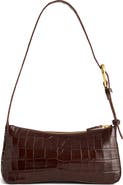 Madewell The Sculptural Buckle Croc Embossed Leather Shoulder Bag