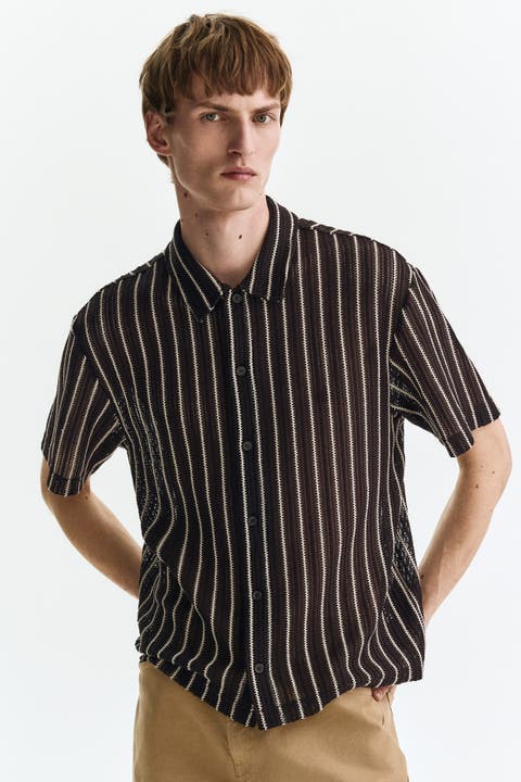 Regular Fit Textured-knit Shirt