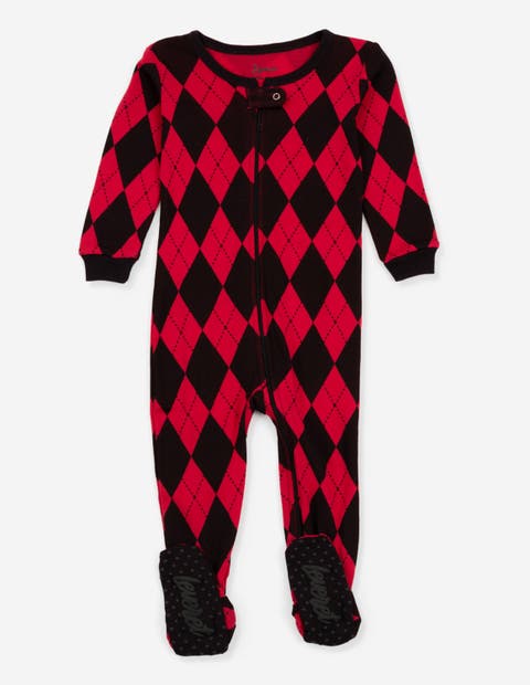Kids Footed Printed Cotton Matching Family Holiday Pajamas, Argyles & Holiday Prints (Toddler, Little Kid & Big Kid)