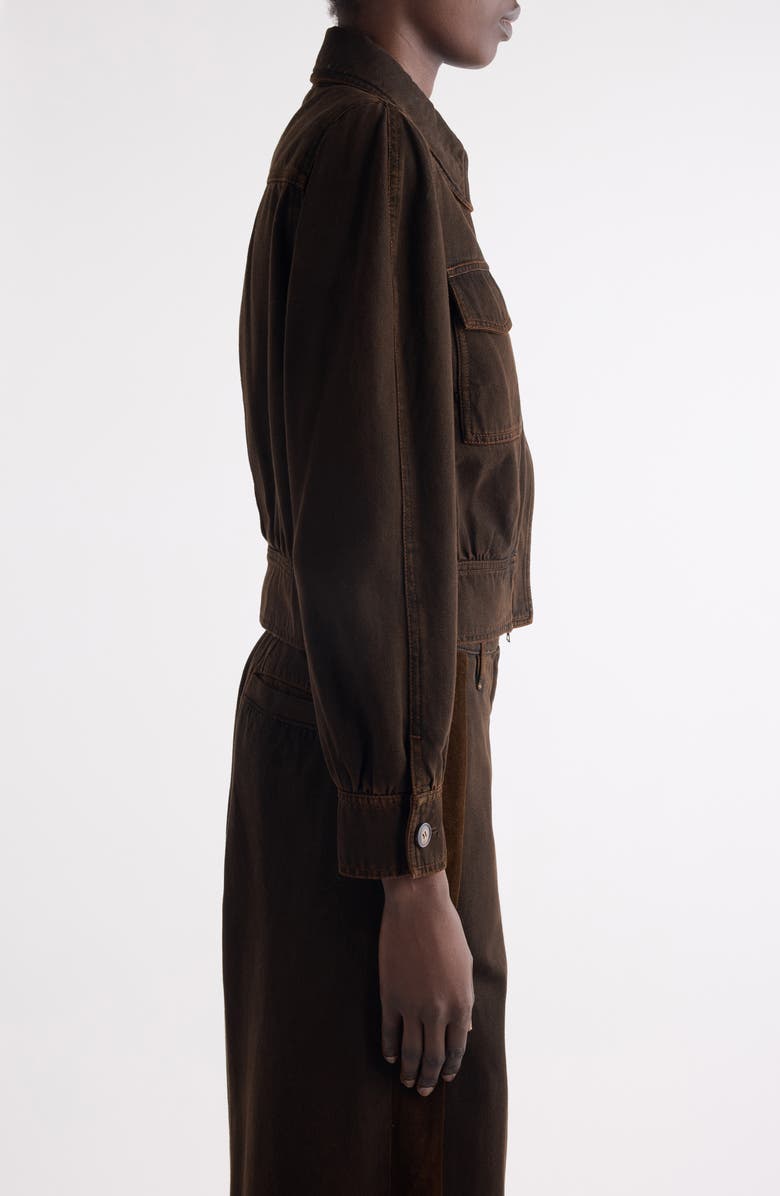 Dries Van Noten Vistam Denim Jacket, Alternate, color, Brown