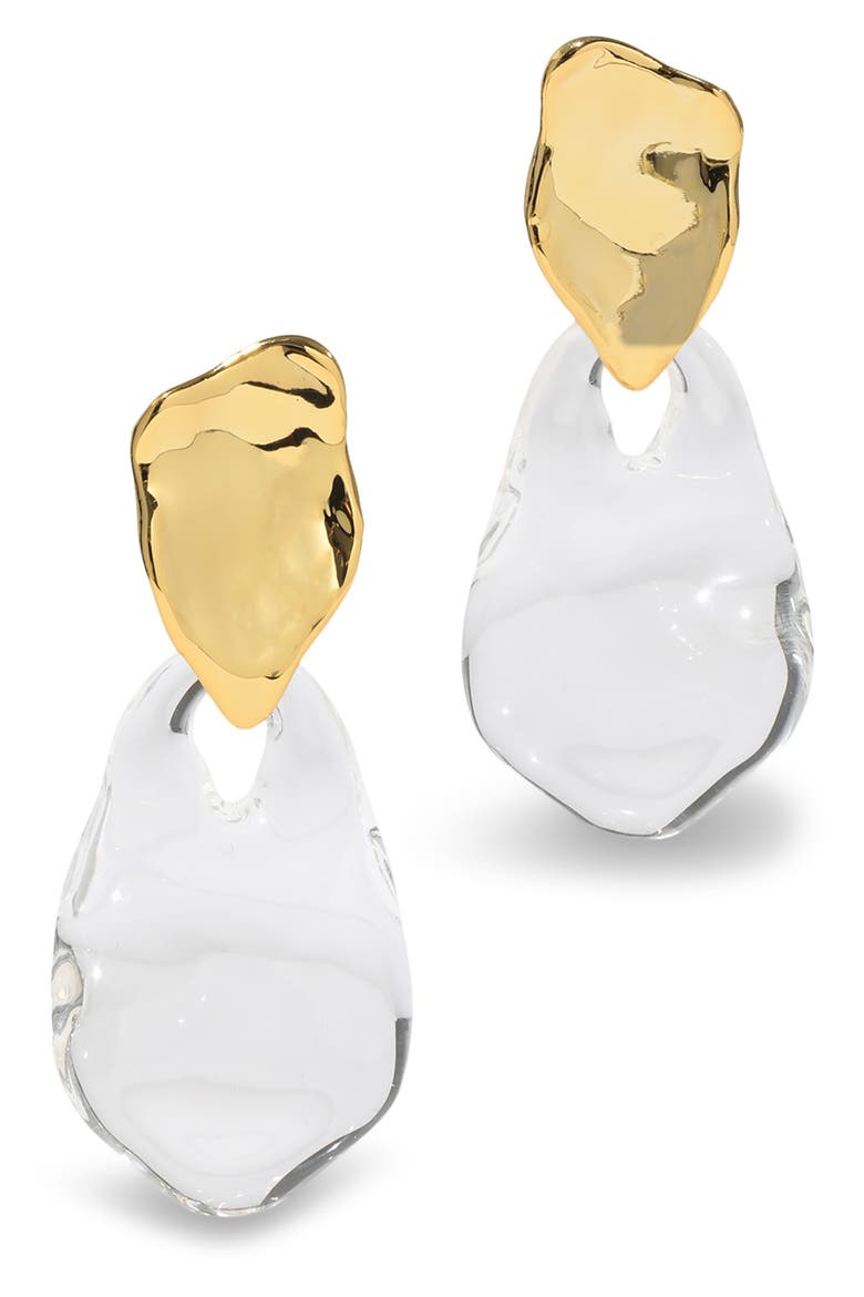 Liquid Lucite® Wafer Drop Earrings, Main, color, NO COLOR