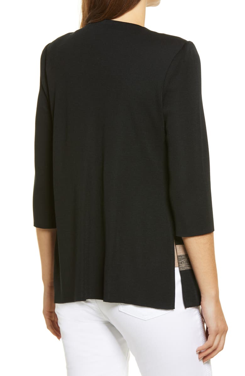 Ming Wang Mix Stripe Sweater Jacket, Alternate, color, 