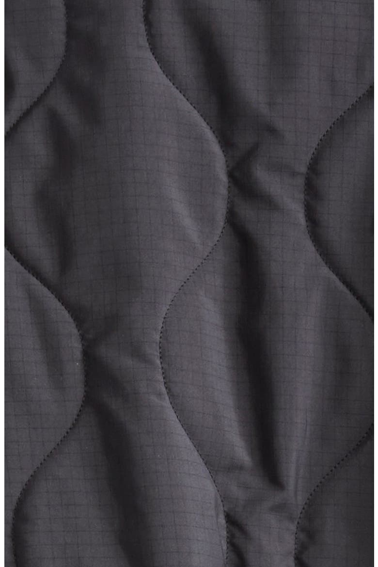 High Pile Fleece Trim Quilted Crop Jacket, Alternate, color, BLACK-NATURAL
