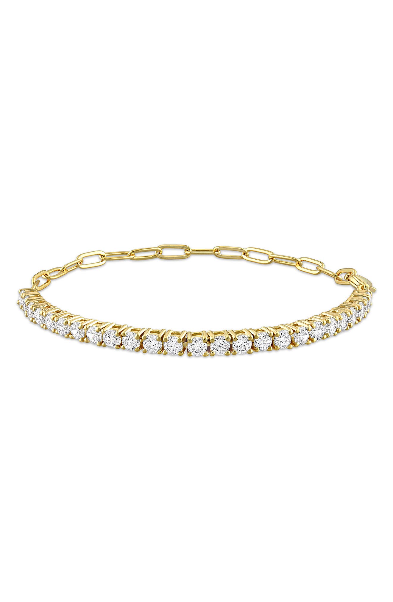 DELMAR CZ Half-and-Half Tennis Bracelet