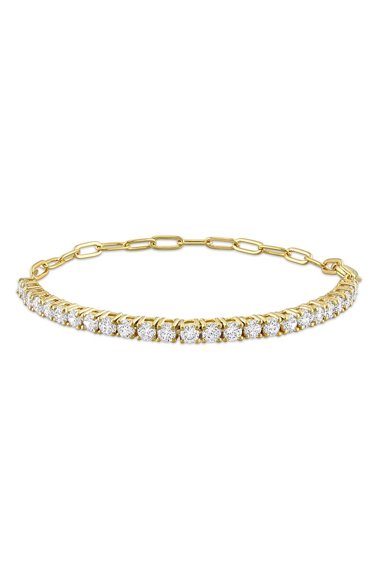 DELMAR CZ Half-and-Half Tennis Bracelet, Main, color, Yellow