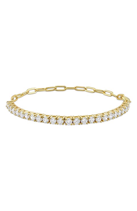 CZ Half-and-Half Tennis Bracelet