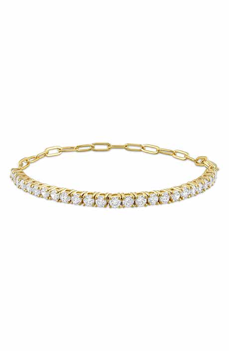 DELMAR CZ Half-and-Half Tennis Bracelet