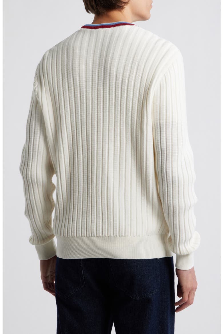 Archive Cotton & Wool Cardigan, Alternate, color, FLOUR/ CHAMBRAY-KING-BORDEAUX