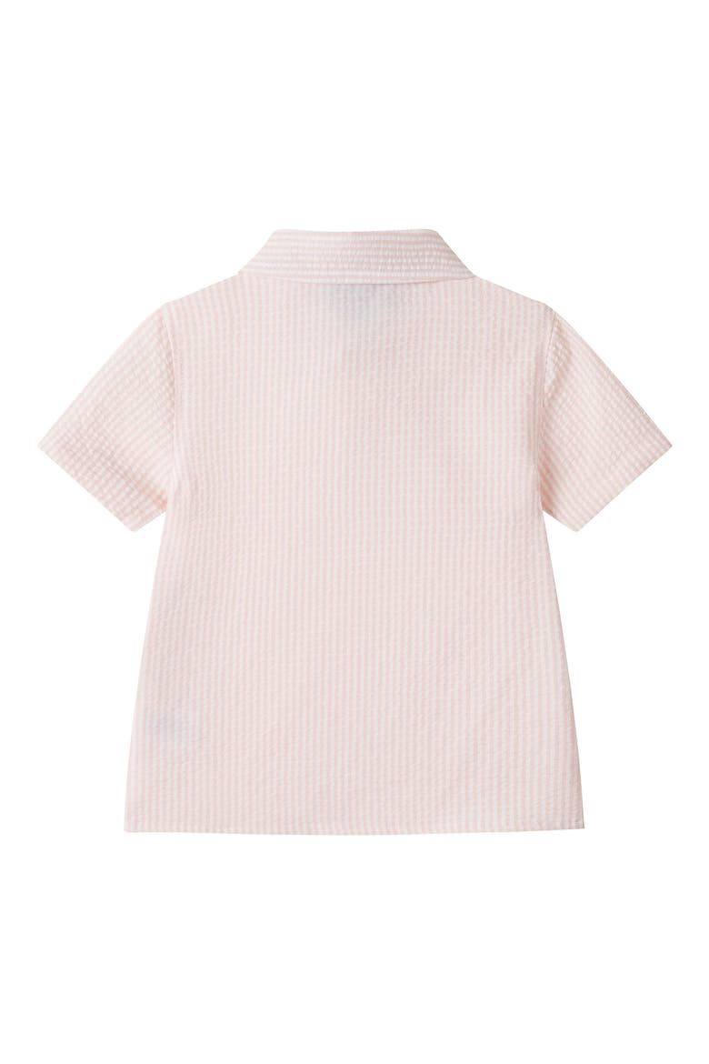 Polo & Shorts Set, Alternate, color, CORAL STRIPE