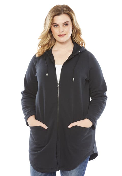 Fleece Zip Hoodie Sweatshirt (Plus)