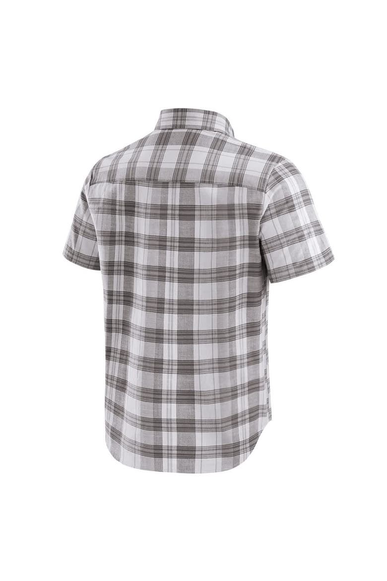 Men's Darius Rucker Collection by Fanatics Gray Kansas City Chiefs Team Plaid Short Sleeve Full-Snap Shirt, Alternate, color, Gray