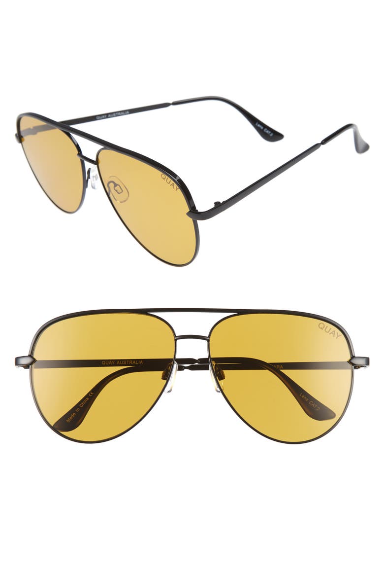Australia Sahara 60mm Aviator Sunglasses, Main, color, BLACK/ OLIVE