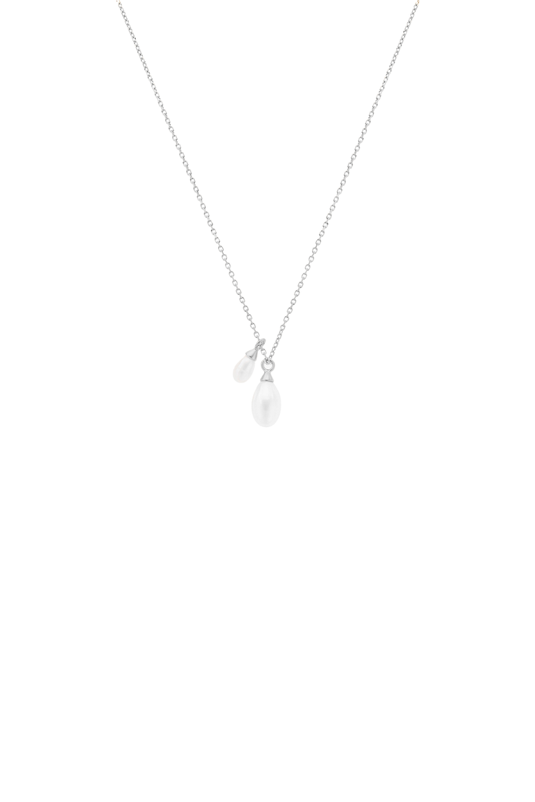 Sterling Silver 18k Gold Plated Maisie Pearl Necklace Delicate Gift, Main, color, Silver