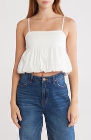 Abound Bubble Peplum Crop Top
