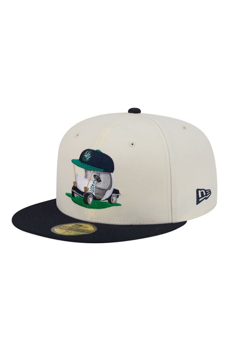 New Era Men's New Era  Cream/Navy Seattle Mariners Bullpen Cart 59FIFTY Fitted Hat, Alternate, color, Cream