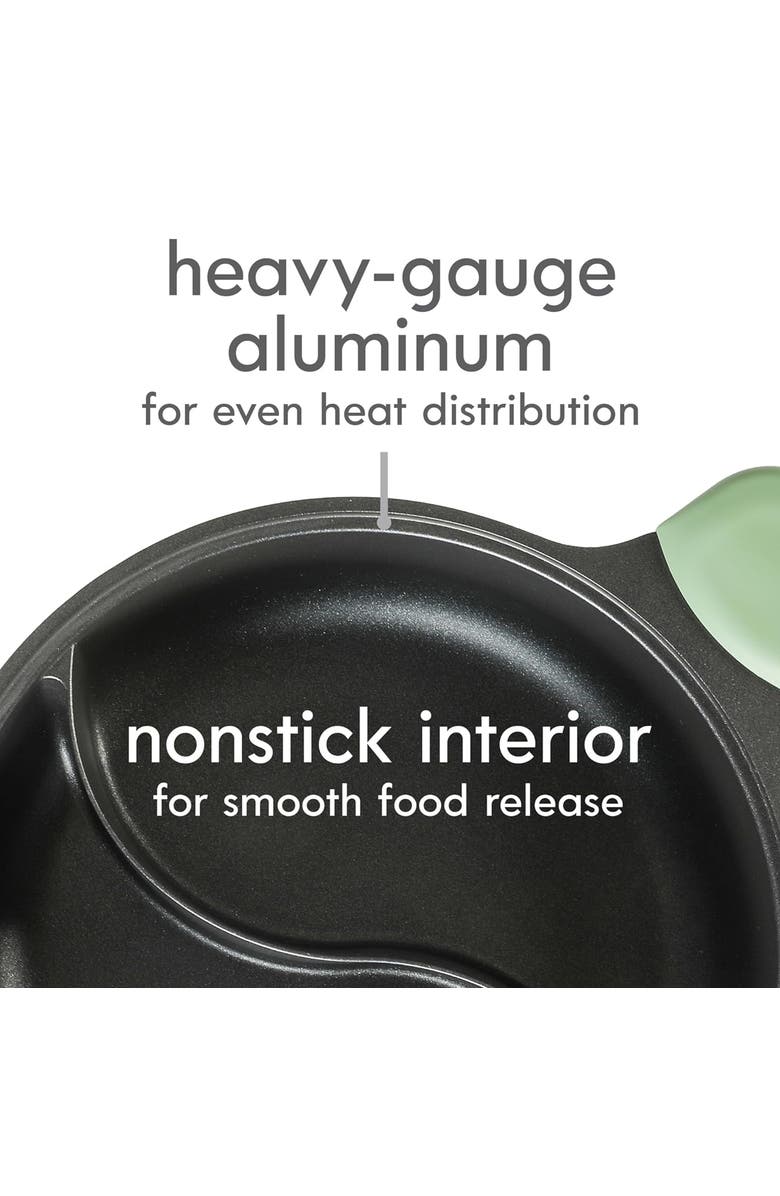 Kenmore Theodore 6.5 Quart Nonstick Cast Aluminum Divided Hot Pot Pan with Lid, Alternate, color, Black