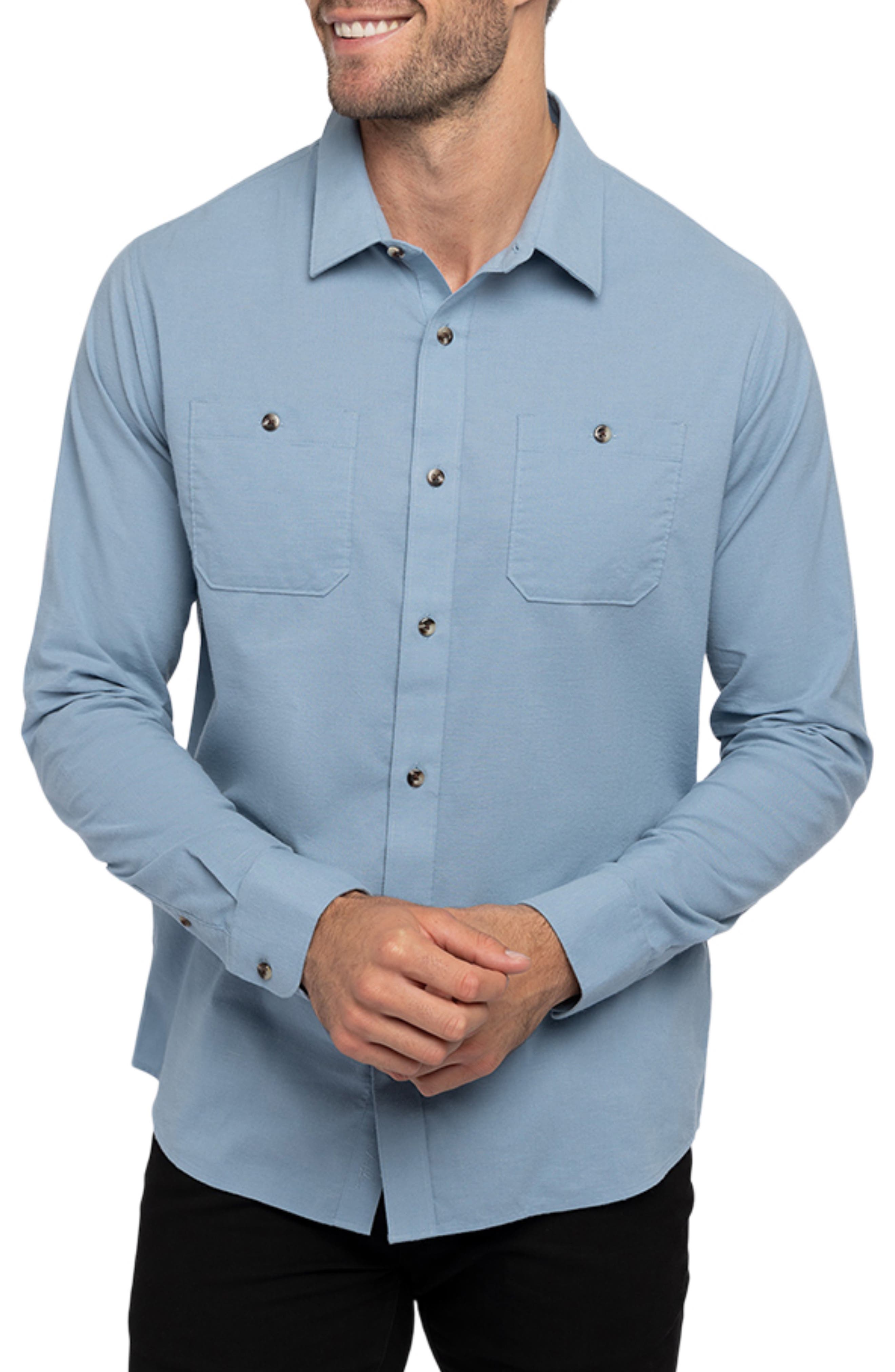 Cloud Flannel Button-Up Shirt