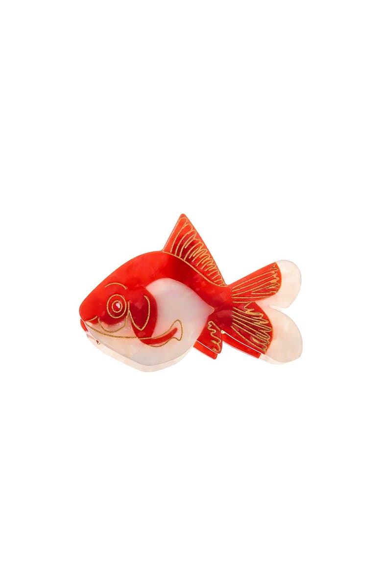 BY ADINA EDEN Red & Gold Fish Hair Claw Clip, Main, color, 